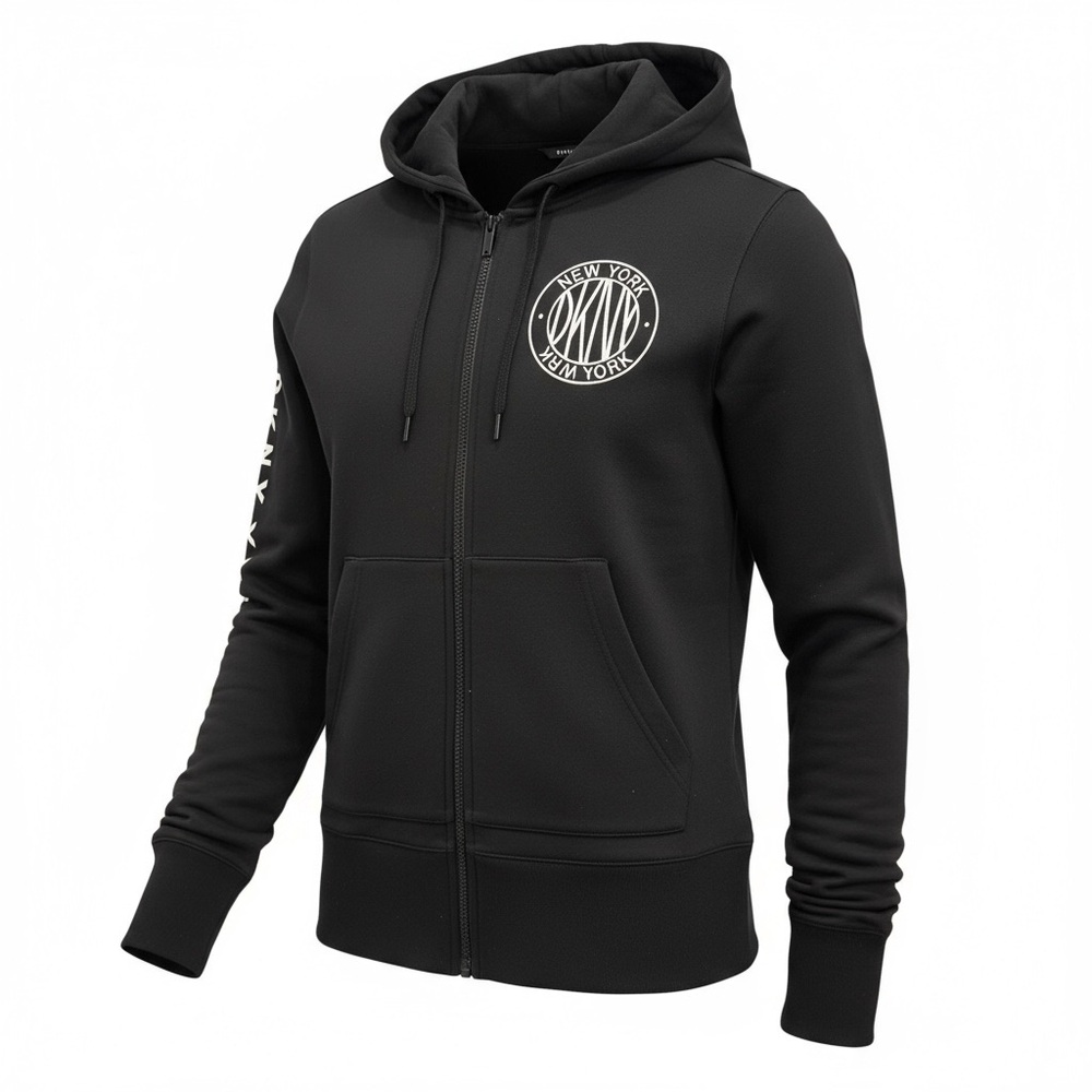 DKNY Black Zip-Up Hoodie men’s medium Nwt soft